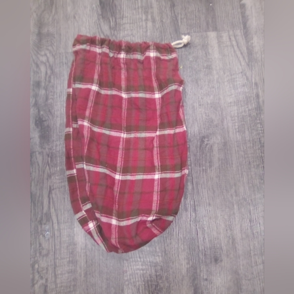 Plaid draw string bag